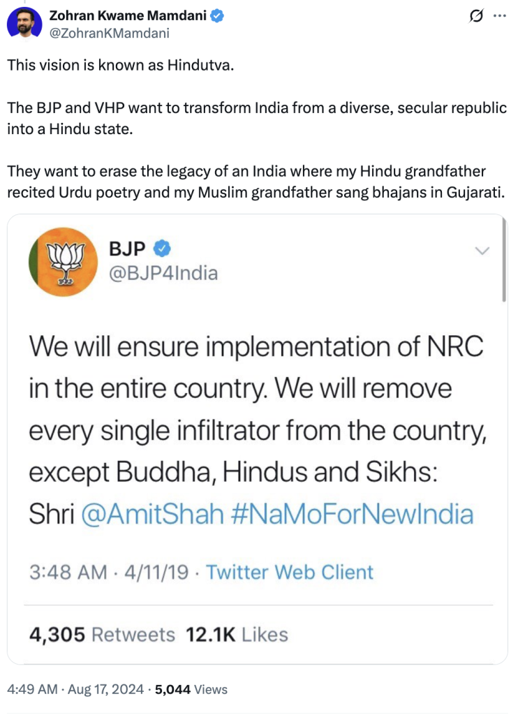 New York Mayor Candidate calls Modi 'war criminal', had participated in anti-Hindu Hate rally